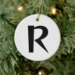 Alabaster Initiaal Letter Stijlvol Trendy Monogram Keramisch Ornament