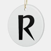 Alabaster Initiaal Letter Stijlvol Trendy Monogram Keramisch Ornament (Links)
