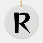 Alabaster Initiaal Letter Stijlvol Trendy Monogram Keramisch Ornament (Achterkant)