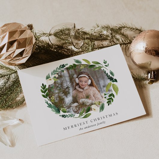 Alabaster Krans Vakantie Fotokaart Feestdagenkaart