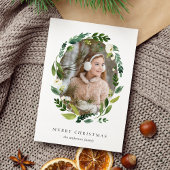 Alabaster Krans Vakantie Fotokaart Feestdagenkaart
