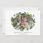 Alabaster Krans Vakantie Fotokaart Feestdagenkaart (Voorkant)