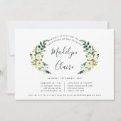 Alabaster Laurel Christening of Baptism Invitation Kaart (Voorkant)