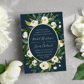 Alabaster | Lijst van groene en witte Floral Folie Uitnodiging