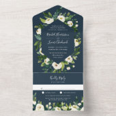 Alabaster | Lijst van witte Floral All In One Uitnodiging (Binnen)