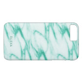 Alabaster Marble Pattern met naam turquoise Case-Mate iPhone Case (Achterkant (Horizontaal))