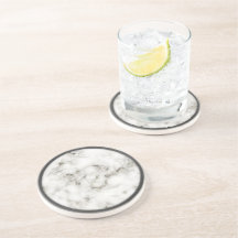 Alabaster Obsidian Pewter Rim marmer onderzetters