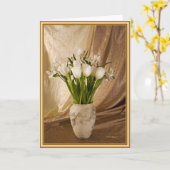 Alabaster vaas met tulpen kaart (Gele Bloem)