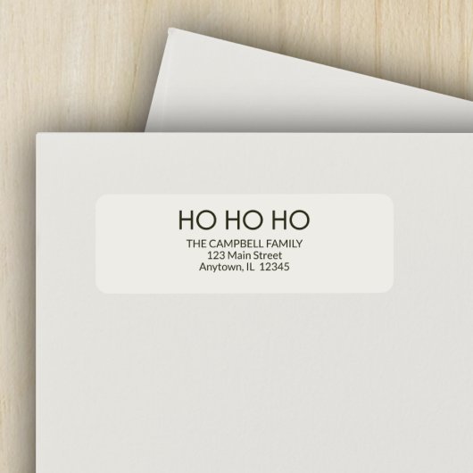 Alabaster White "HO HO HO" Retouradreslabel Etiket