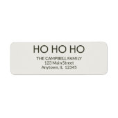 Alabaster White "HO HO HO" Retouradreslabel Etiket (Voorkant)