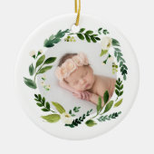 Alabaster WreatBaby met Kerstmis Keramisch Ornament (Voorkant)