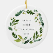 Alabaster WreatBaby met Kerstmis Keramisch Ornament (Achterkant)