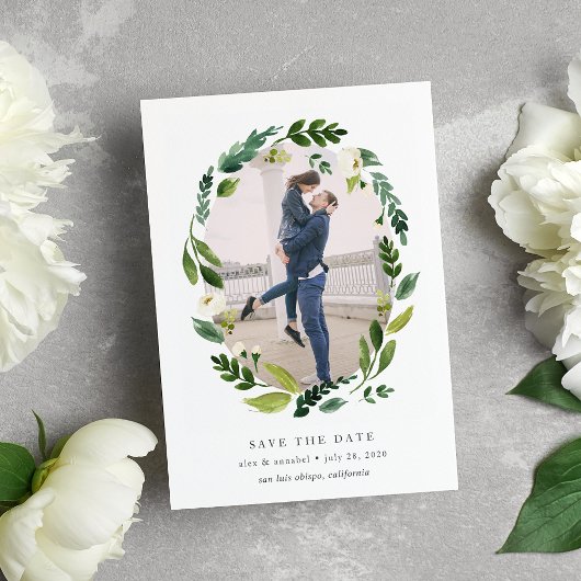 Alabaster Wreatfoto Save the Date Card