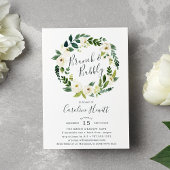 Alabaster Wreath Brunch & Bubble Shower Invitation Kaart