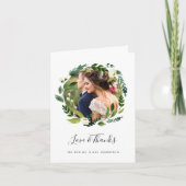 Alabaster Wreath | Weddenfoto Hartelijk dank Bedankkaart (Voorkant)