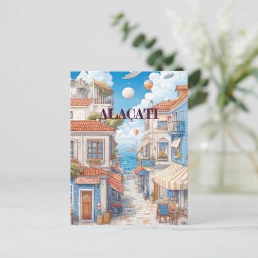 Alaçatı Izmir Turkiye Travel Briefkaart (Staand voorkant)