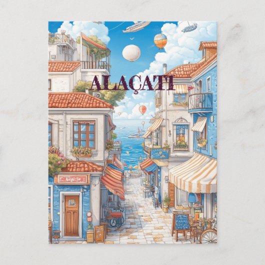 Alaçatı Izmir Turkiye Travel Briefkaart (Voorkant)