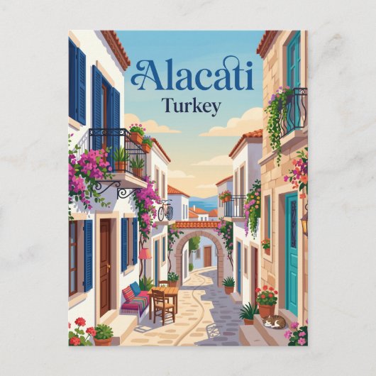 Alacati Turkije Briefkaart (Voorkant)
