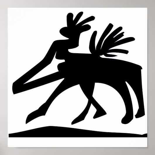 ALACERO | Oude Petroglyf Herten Geest Kunst Poster (Voorkant)