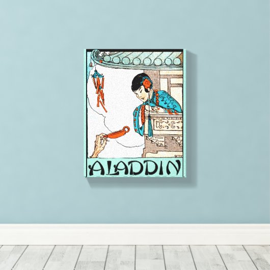 Aladdin Chinees Magische Lantaarn Canvas Afdruk (Insitu (Houten vloer))