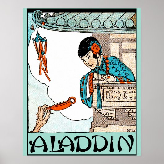Aladdin Chinese  Magische Illustratie Poster (Voorkant)
