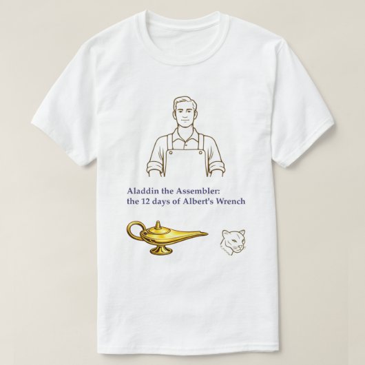Aladdin de Assembler: 12 dagen van Alberts sleutel T-shirt (Design voorkant)
