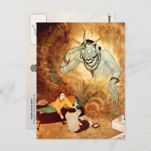 Aladdin en Efrite Briefkaart (Voorkant / Achterkant)