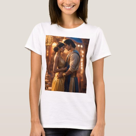 Aladdin & jasmin ontwerp t shurt t-shirt (Voorkant)