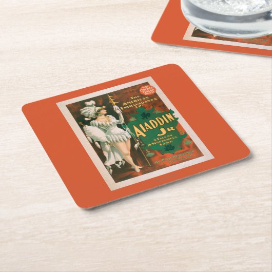 Aladdin Jr. Tale of a Wonderful Lamp Theater 2 Kartonnen Onderzetters (Schuin)