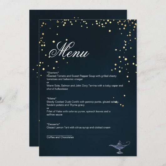 ALADDIN MENU KAART (Voorkant / Achterkant)