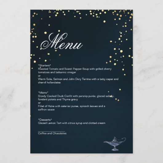 ALADDIN MENU KAART (Voorkant)