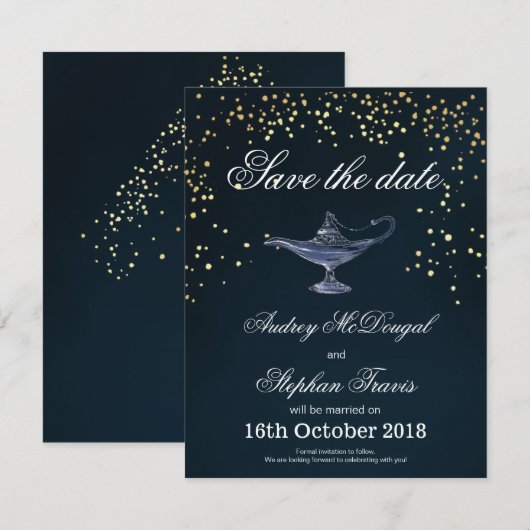 ALADDIN SAVE THE DATE KAART (Voorkant / Achterkant)