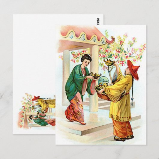Aladdin's lamp briefkaart (Voorkant / Achterkant)