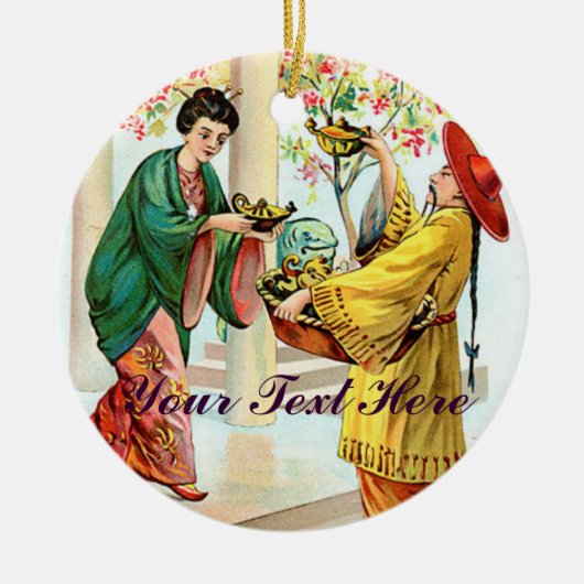 Aladdin's lamp keramisch ornament (Voorkant)