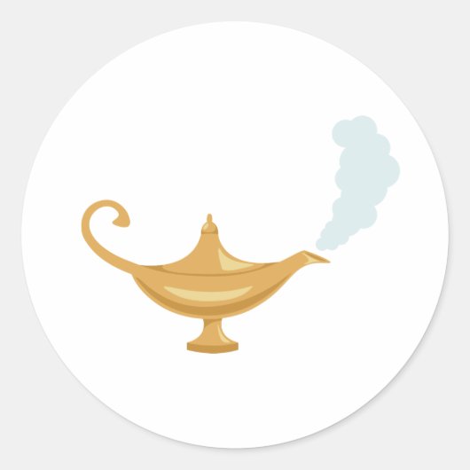 Aladdin's lamp ronde sticker (Voorkant)