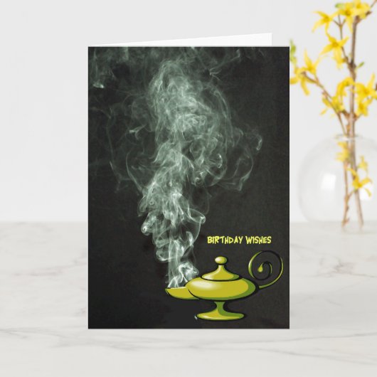 Aladdin's Lamp Verjaardag Kaart (Gele Bloem)