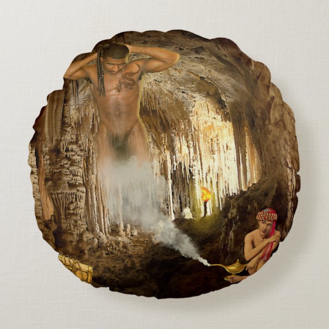  Aladdin's Lover Rond Kussen (Voorkant)