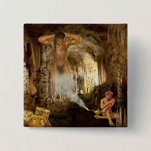Aladdin's Lover Vierkante Button 5,1 Cm (Voorkant)