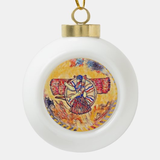Alaha Ashur Ceramic Ball Ornament (Voorkant)