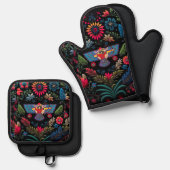 Alaha Ashur Oven Mitt en Pothouders Ovenwant & Pannenlap Set (Voorkant / Achterkant)