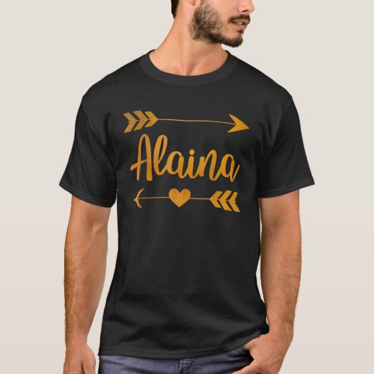 ALAINA Gepersonaliseerde Naam Grappige Verjaardag T-shirt (Voorkant)