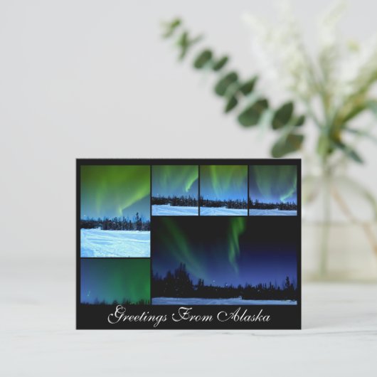 Alaksa Aurora Collage Briefkaart (Staand voorkant)