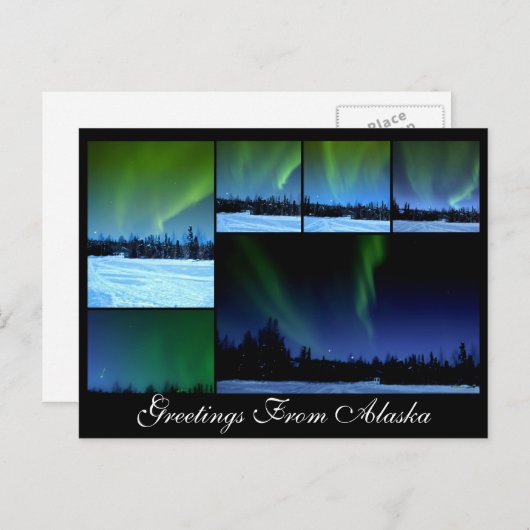 Alaksa Aurora Collage Briefkaart (Voorkant / Achterkant)