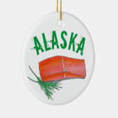 Alaksan Salmon Seafood Restaurant Fishmonger Chef Keramisch Ornament (Rechts)