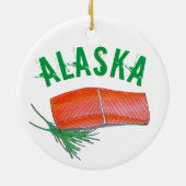 Alaksan Salmon Seafood Restaurant Fishmonger Chef Keramisch Ornament (Achterkant)