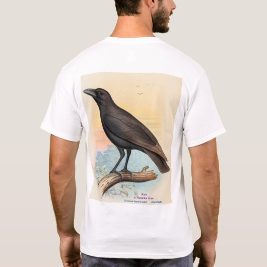 'Alala, of Hawaiian Crow, dubbelkunst # 1 T-shirt (Achterkant)