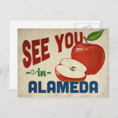 Alameda California Apple - Vintage Travel Briefkaart (Voorkant / Achterkant)