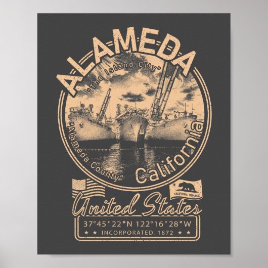 ALAMEDA CALIFORNIA -  NAVY MILITAIRE CRUISER POSTER (Voorkant)