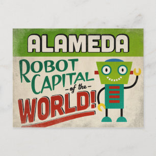Alameda California Robot Capital - Funny  Briefkaart