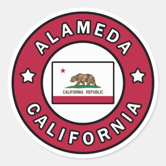 Alameda California Ronde Sticker (Voorkant)